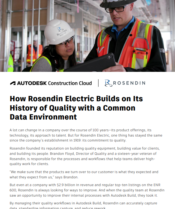 How Rosendin Electric Builds on Its History of Quality with a Common Data Environment